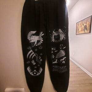Black Graphic Kids Joggers